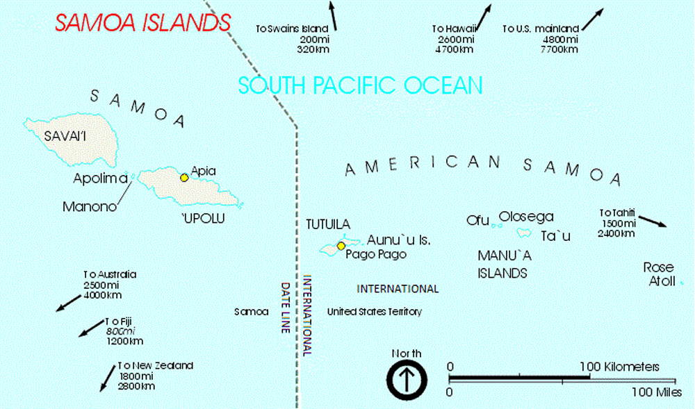 map of american samoa